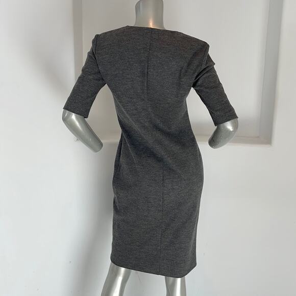 Diane Von Furstenberg Split Neck Aurora Wool Blend Dress Gray Size 8 BNWOT - Picture 3 of 16